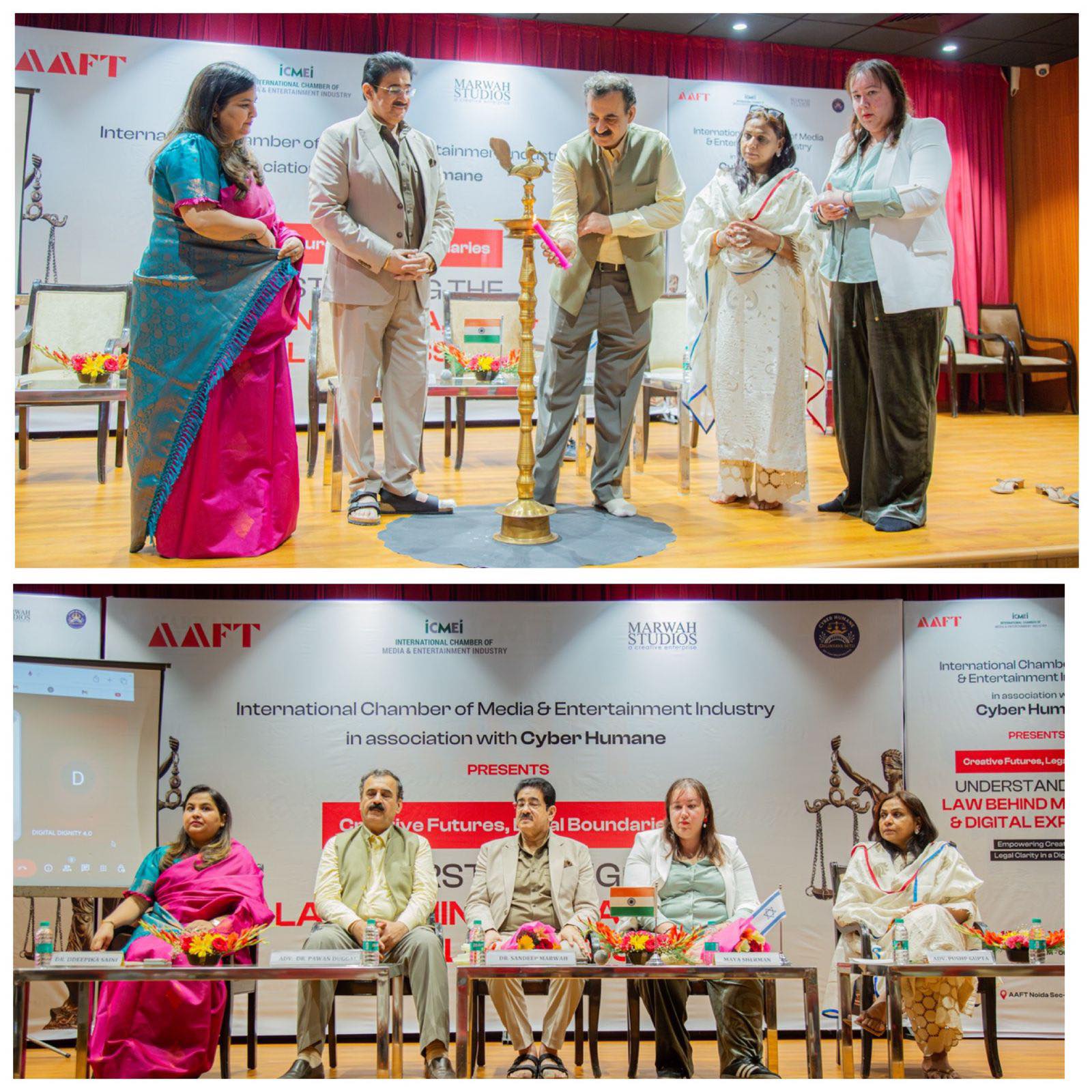 AAFT in collaboration with the International Chamber of Media and Entertainment Industry (ICMEI) and Cyber Humane, successfully organized a high-impact summit titled “Creative Futures