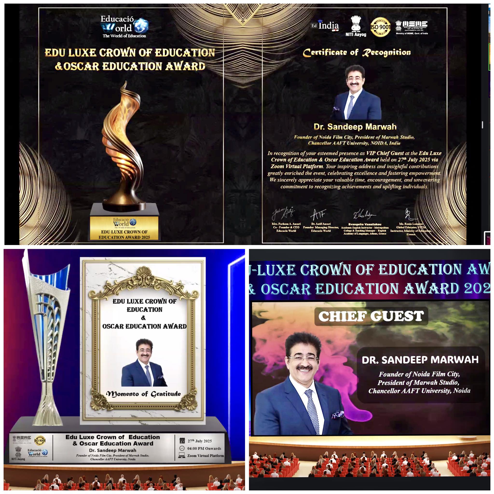 Eduluxe Crown of Education and Oscar Education Award